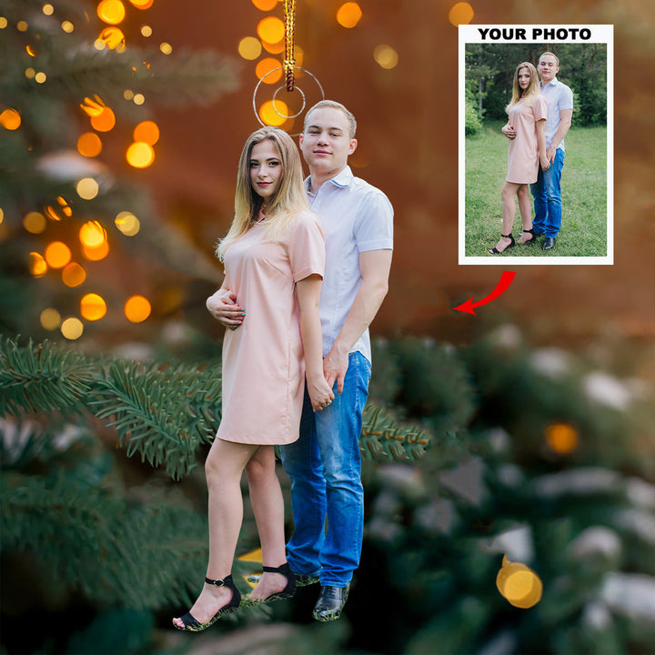 Endless Love - Personalized Photo Mica Ornament - Christmas Gift For Couple