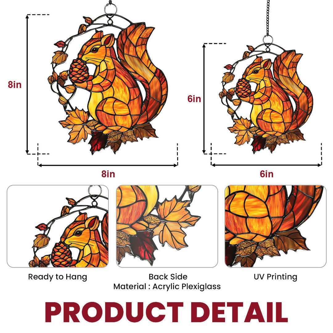 Maple Leaf Squirrel - Window Hanging Suncatcher NCU0PD109