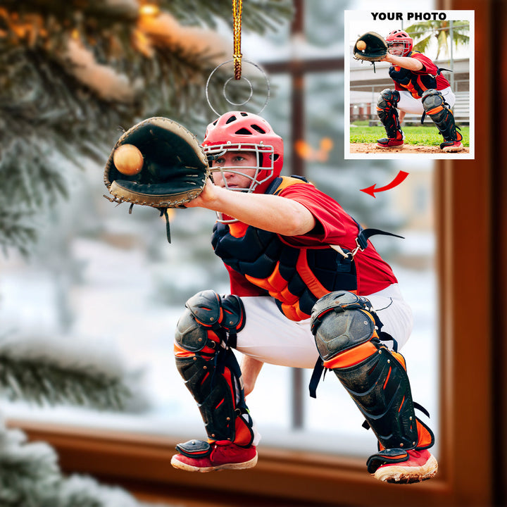 Baseball Player - Personalized Photo Mica Ornament - Christmas Gift For Sport Lover