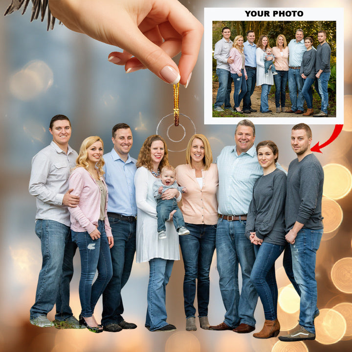 Holding Hands In Love - Personalized Photo Mica Ornament - Christmas Gift For Family Members