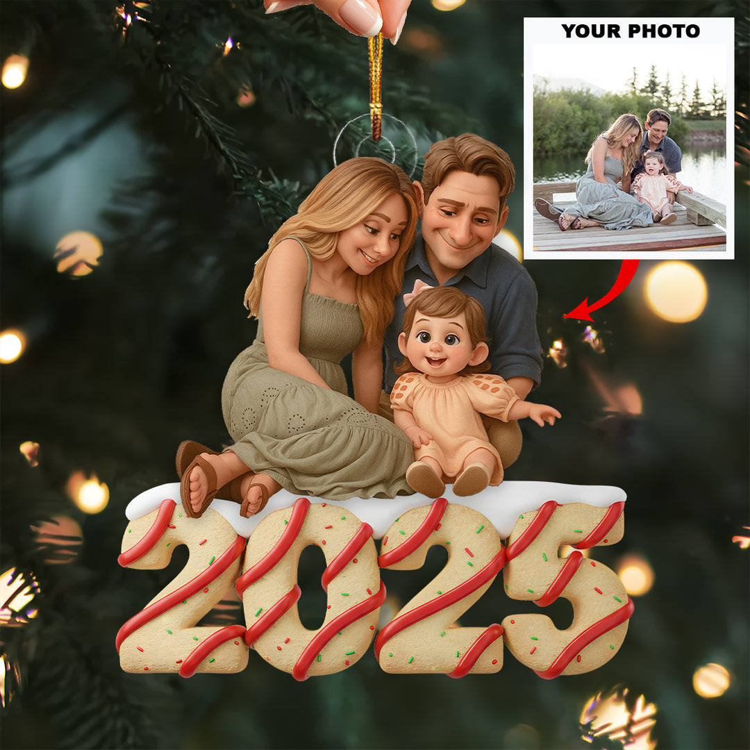 Sweetest Taste of Family - Personalized Photo Mica Ornament - Christmas Gift For Family Members UPL0LDH011