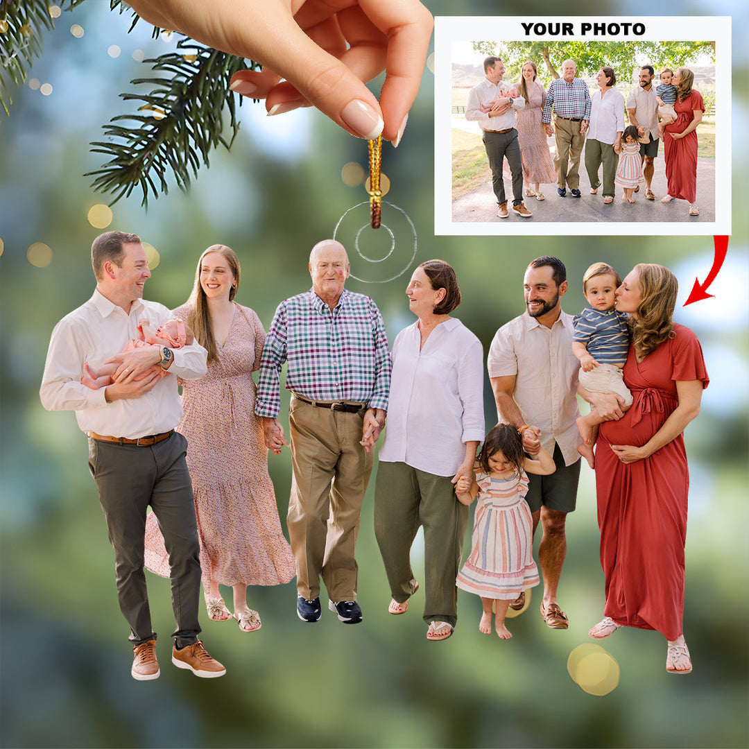 All Family United - Personalized Photo Mica Ornament - Christmas Gift For Family Members