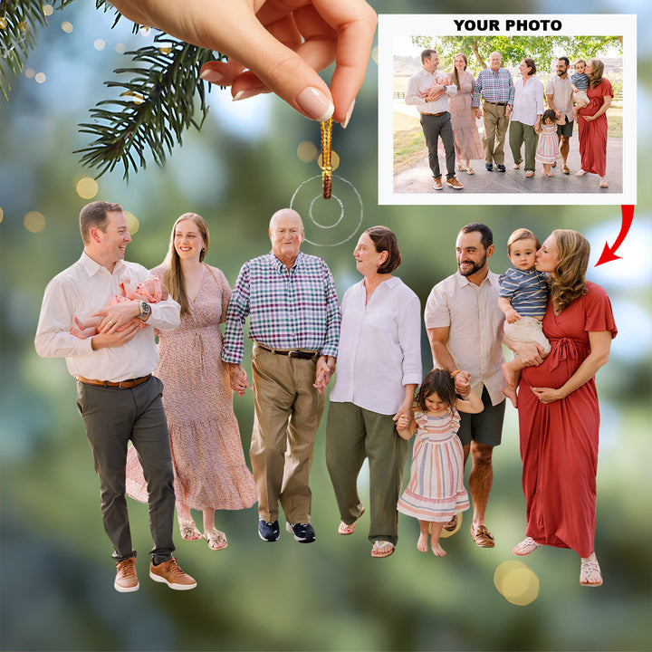 All Family United - Personalized Photo Mica Ornament - Christmas Gift For Family Members