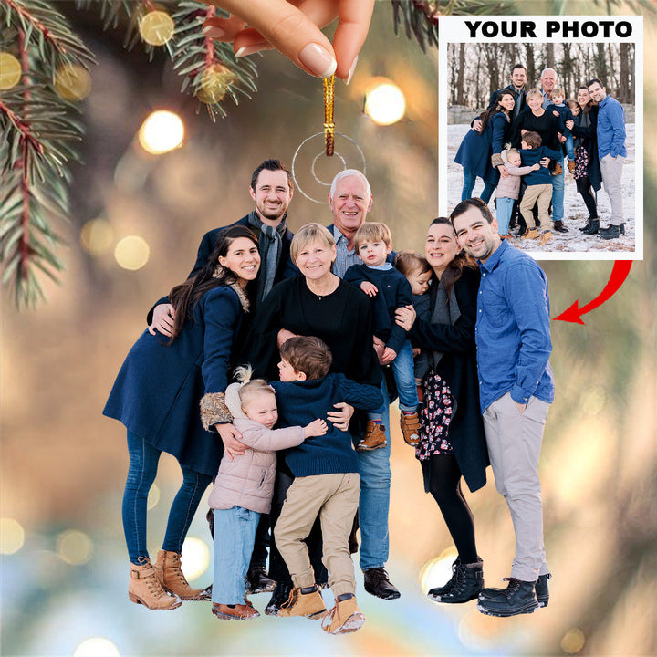 Forever Our Family Home - Personalized Photo Mica Ornament - Christmas Gift For Family Members