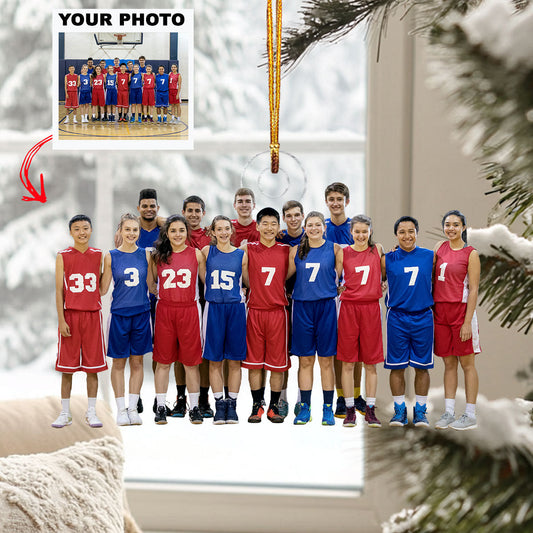 Unity Crew - Personalized Photo Mica Ornament - Christmas Gift For Basketball Players, Basketball Lovers