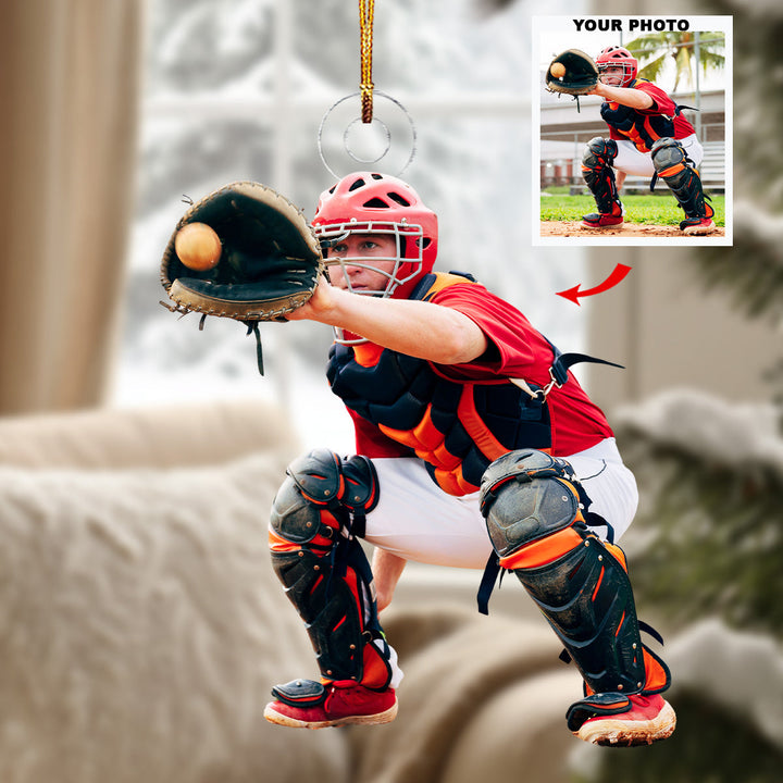 Baseball Player - Personalized Photo Mica Ornament - Christmas Gift For Sport Lover