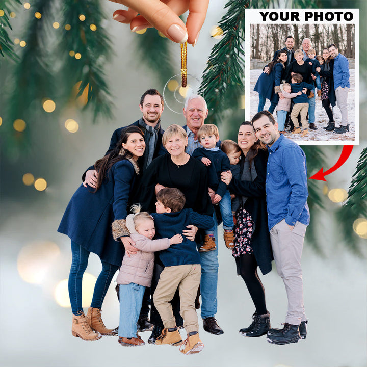 Forever Our Family Home - Personalized Photo Mica Ornament - Christmas Gift For Family Members