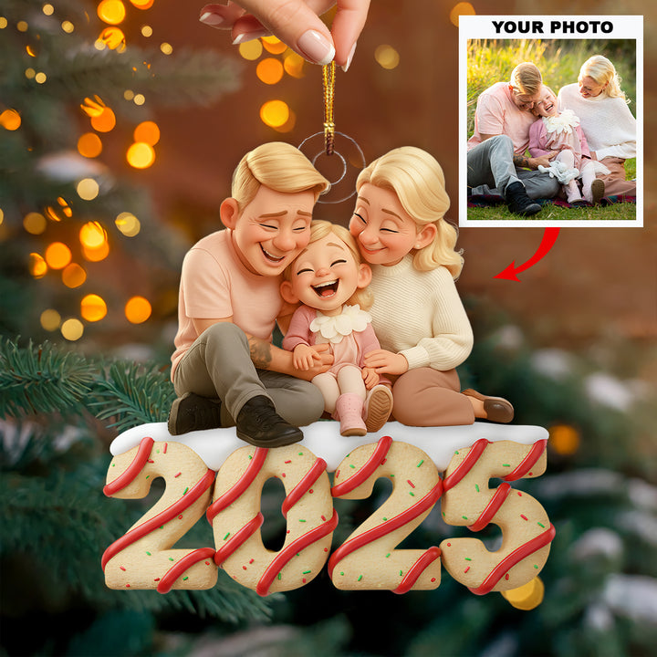 Sweetest Taste of Family - Personalized Photo Mica Ornament - Christmas Gift For Family Members UPL0LDH011