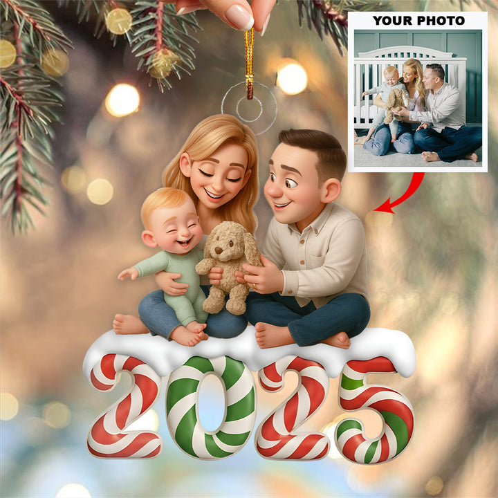 Our Sweetest Christmas Yet - Personalized Photo Mica Ornament - Christmas Gift For Family Members UPL0LDH013