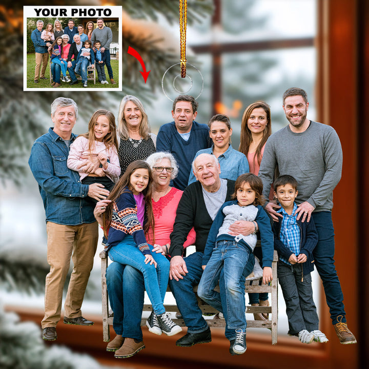 Generation Together - Personalized Photo Mica Ornament - Gift For Family, Family Members