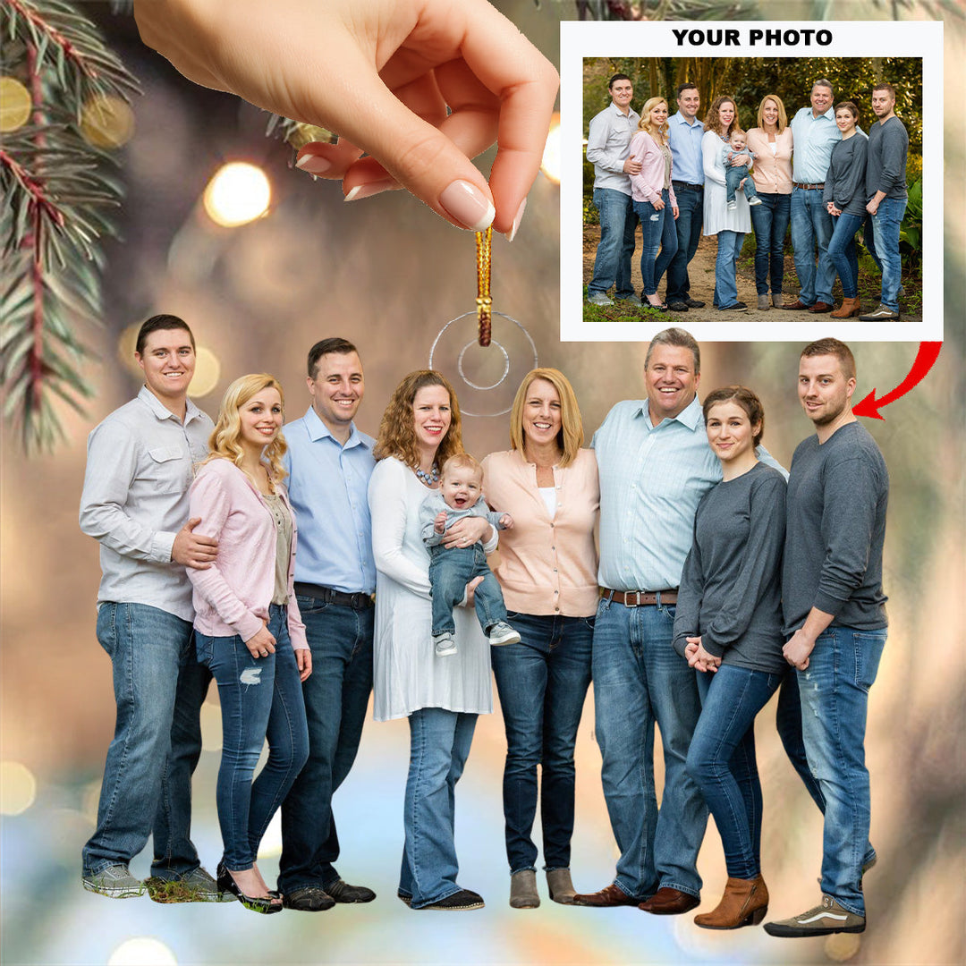 Holding Hands In Love - Personalized Photo Mica Ornament - Christmas Gift For Family Members