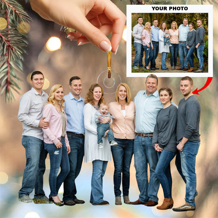 Holding Hands In Love - Personalized Photo Mica Ornament - Christmas Gift For Family Members