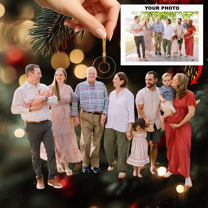 All Family United - Personalized Photo Mica Ornament - Christmas Gift For Family Members