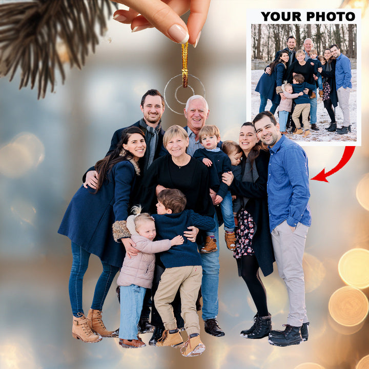 Forever Our Family Home - Personalized Photo Mica Ornament - Christmas Gift For Family Members