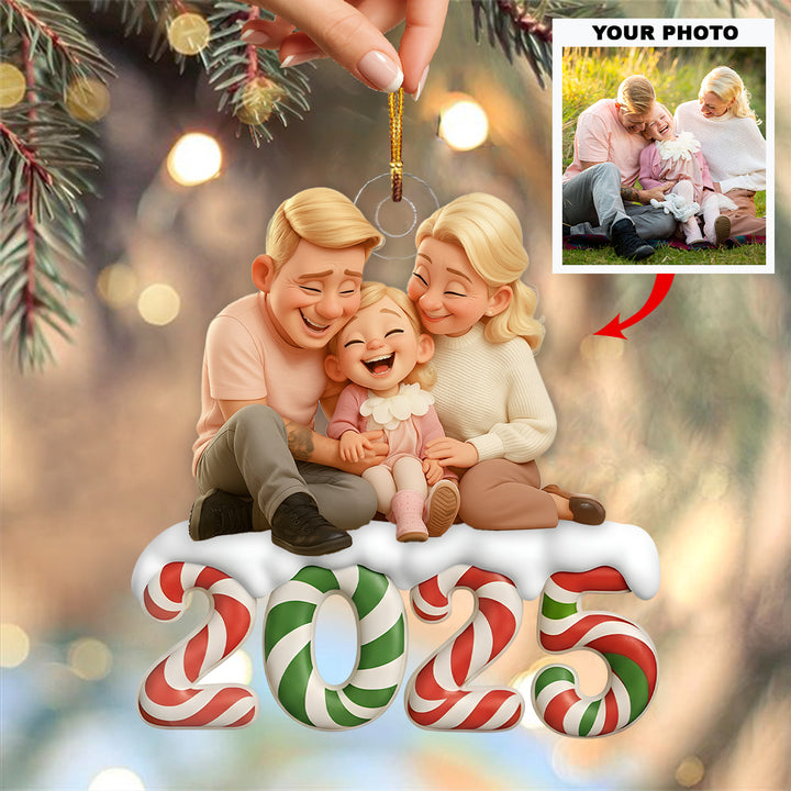 Our Sweetest Christmas Yet - Personalized Photo Mica Ornament - Christmas Gift For Family Members UPL0LDH013