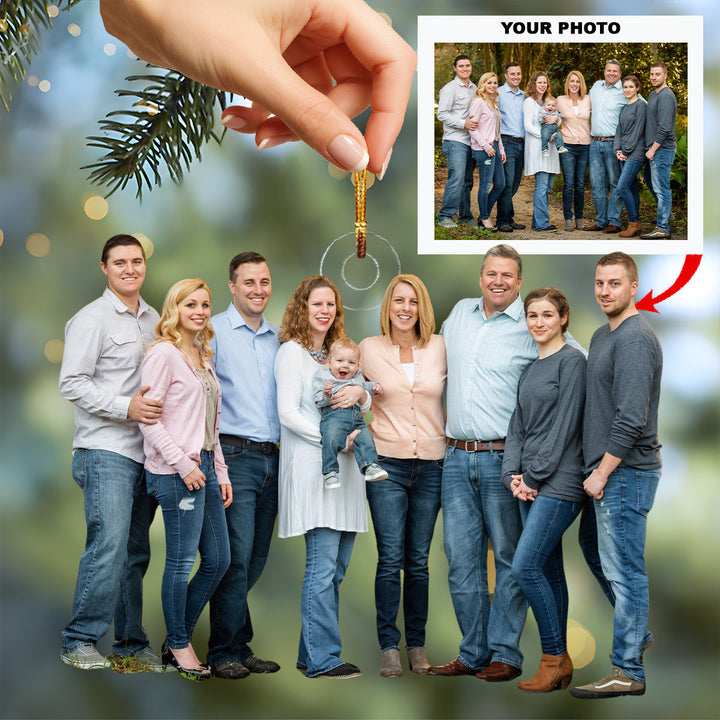 Holding Hands In Love - Personalized Photo Mica Ornament - Christmas Gift For Family Members