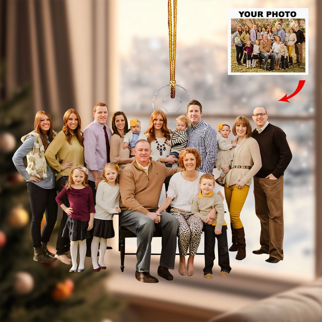 Our Family Moment - Personalized Photo Mica Ornament - Christmas Gift For Family Members