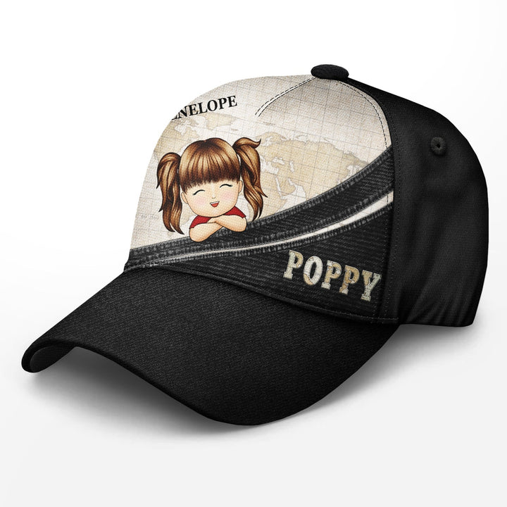 Vintage Map Dad Grandpa - Personalized Custom Classic Cap - Father's Day Gift For Dad