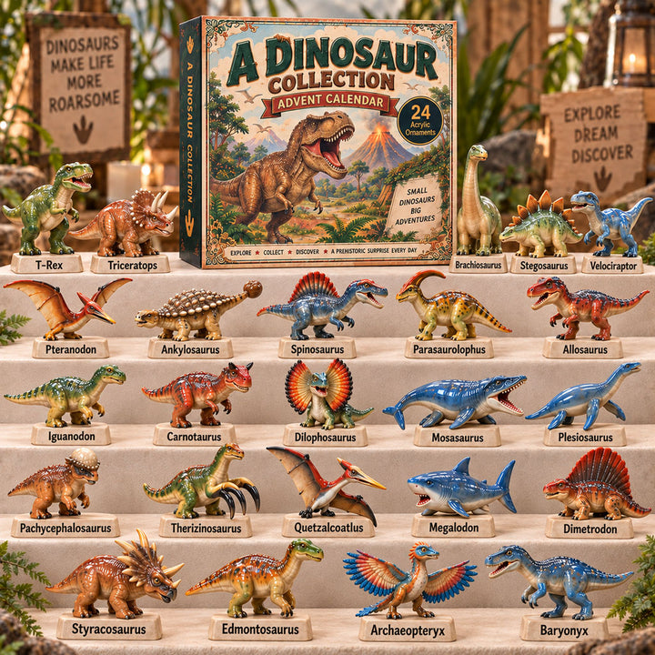 CHRISTMAS KICKOFF 40% OFF - A Dinosaur Collection Advent Calendar 2026 - 24-Day Festive Countdown, Acrylic Charms Blind Box - Gift For Dinosaurs Lovers AC0TM403