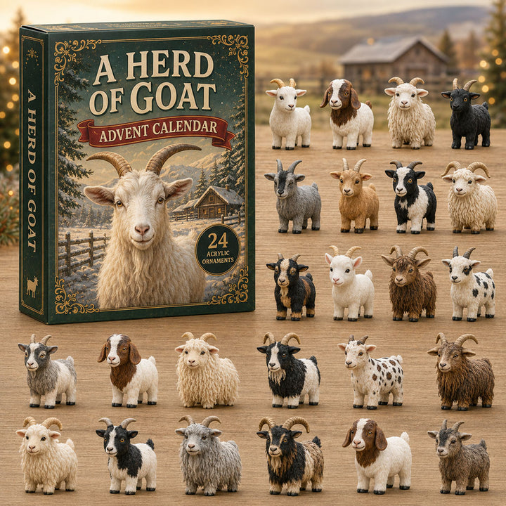 CHRISTMAS KICKOFF 40% OFF - A Herd of Goat Advent Calendar 2026 - 24-Day Festive Countdown, Acrylic Charms Blind Box - Gift For Goat Lovers AC0NT195