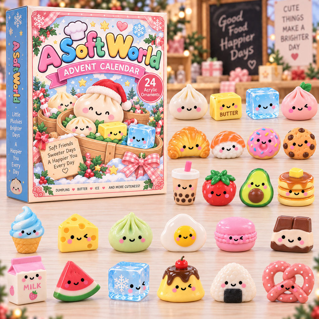 CHRISTMAS KICKOFF 40% OFF - A Soft World Advent Calendar 2026 - 24-Day Festive Countdown, Acrylic Charms Blind Box - Gift For Kids AC0TH326