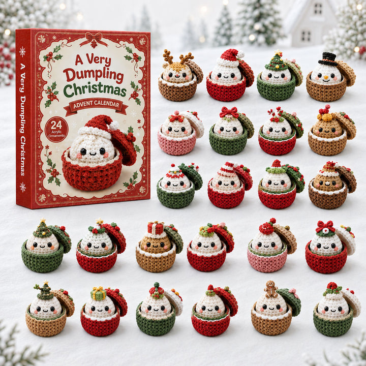 CHRISMAST KICKOFF 40% OFF - A Very Dumpling Christmas Advent Calendar 2026 - 24-Day Festive Countdown, Acrylic Charms Blind Box - Gift For Crochet Lovers AC0HA171
