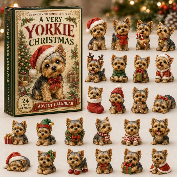 CHRISTMAS KICKOFF 40% OFF - A Very Yorkie Christmas Advent Calendar 2026 - 24-Day Festive Countdown, Acrylic Charms Blind Box - Gift For Yorkshire Terrier Lovers AC0NT101