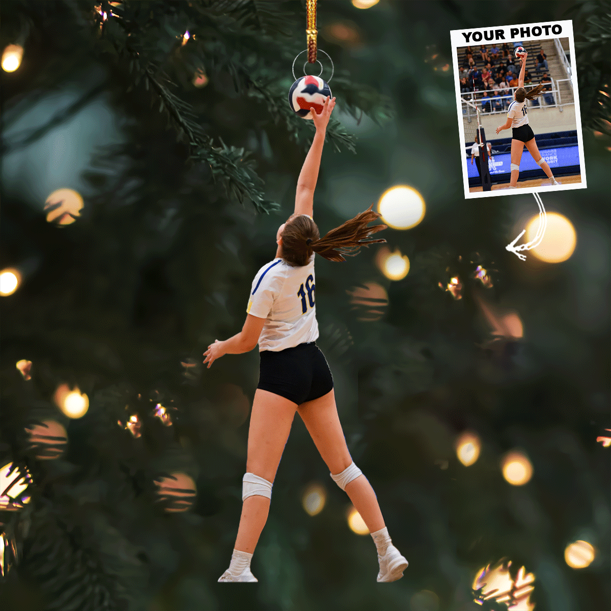 Action In Style - Personalized Photo Mica Ornament - Gift For Volleyball Lovers, Family Members, Wife, Girlfriend