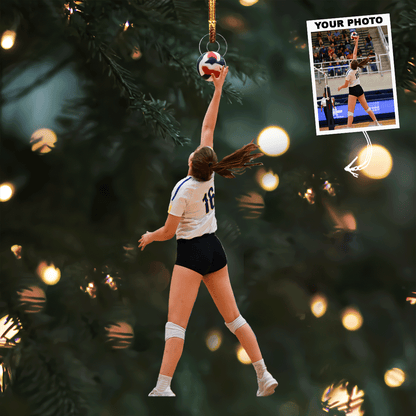 Action In Style - Personalized Photo Mica Ornament - Gift For Volleyball Lovers, Family Members, Wife, Girlfriend