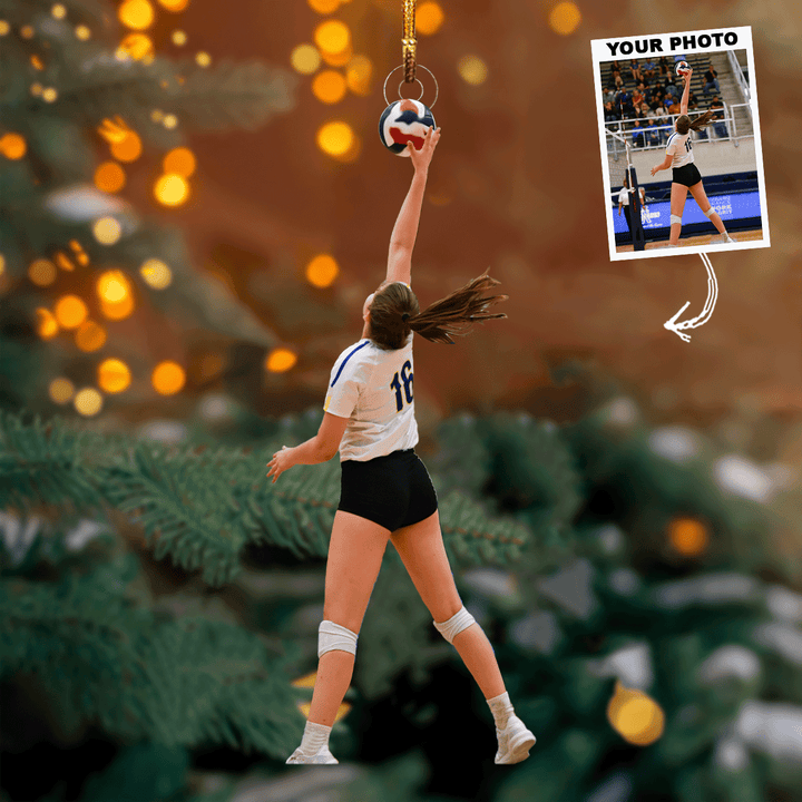 Action In Style - Personalized Photo Mica Ornament - Gift For Volleyball Lovers, Family Members, Wife, Girlfriend
