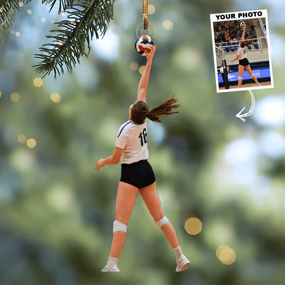 Action In Style - Personalized Photo Mica Ornament - Gift For Volleyball Lovers, Family Members, Wife, Girlfriend