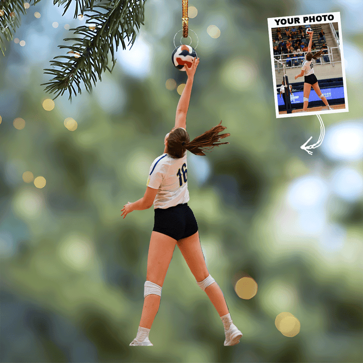 Action In Style - Personalized Photo Mica Ornament - Gift For Volleyball Lovers, Family Members, Wife, Girlfriend