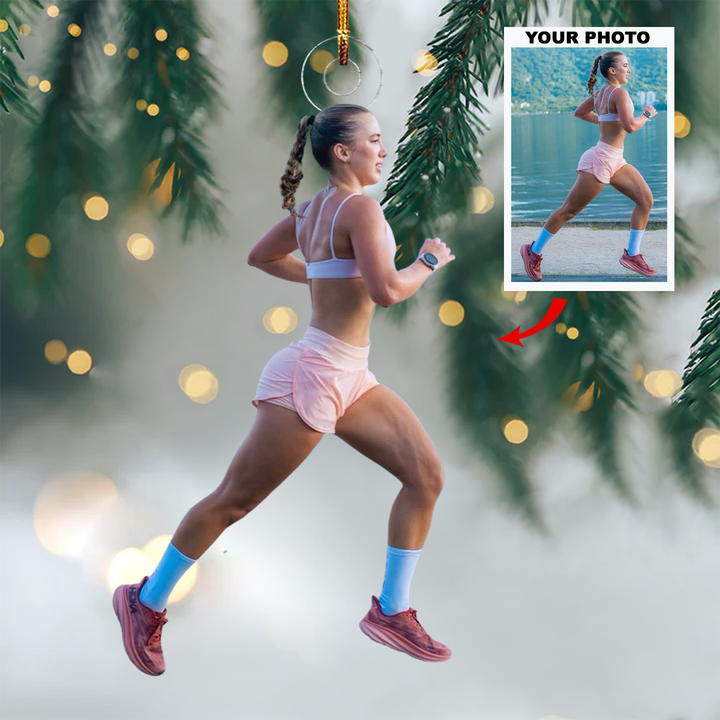 Active Energy - Personalized Photo Mica Ornament - Gift For Marathon Lovers, Family Members
