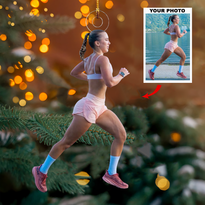 Active Energy - Personalized Photo Mica Ornament - Gift For Marathon Lovers, Family Members