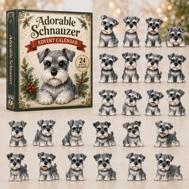 CHRISTMAS KICKOFF 40% OFF - Adorable Schnauzer Advent Calendar 2026 - 24-Day Festive Countdown, Acrylic Charms Blind Box - Gift For Dog Lovers AC0NT123