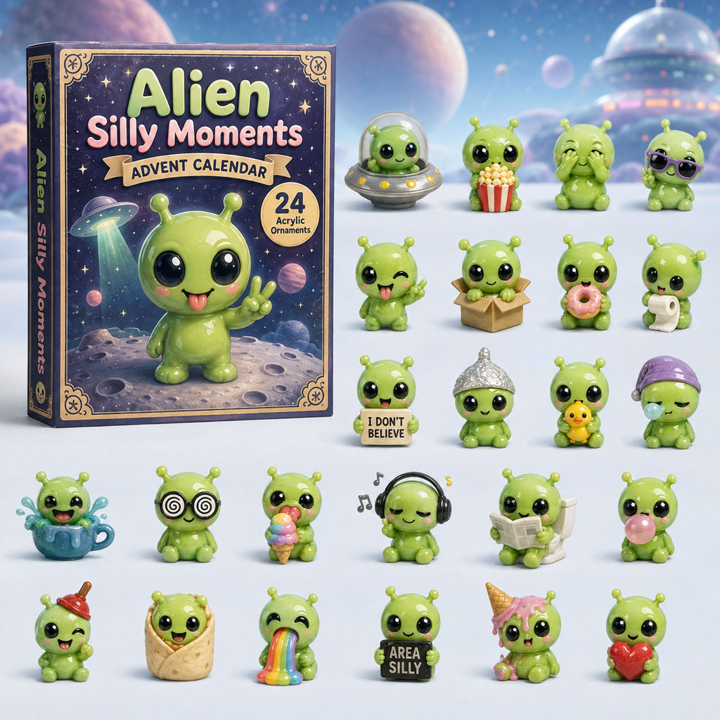 CHRISTMAS KICKOFF 40% OFF - Alien Silly Moments Advent Calendar 2026 - 24-Day Festive Countdown, Acrylic Charms Blind Box - Gift For Alien Lovers AC0HA189