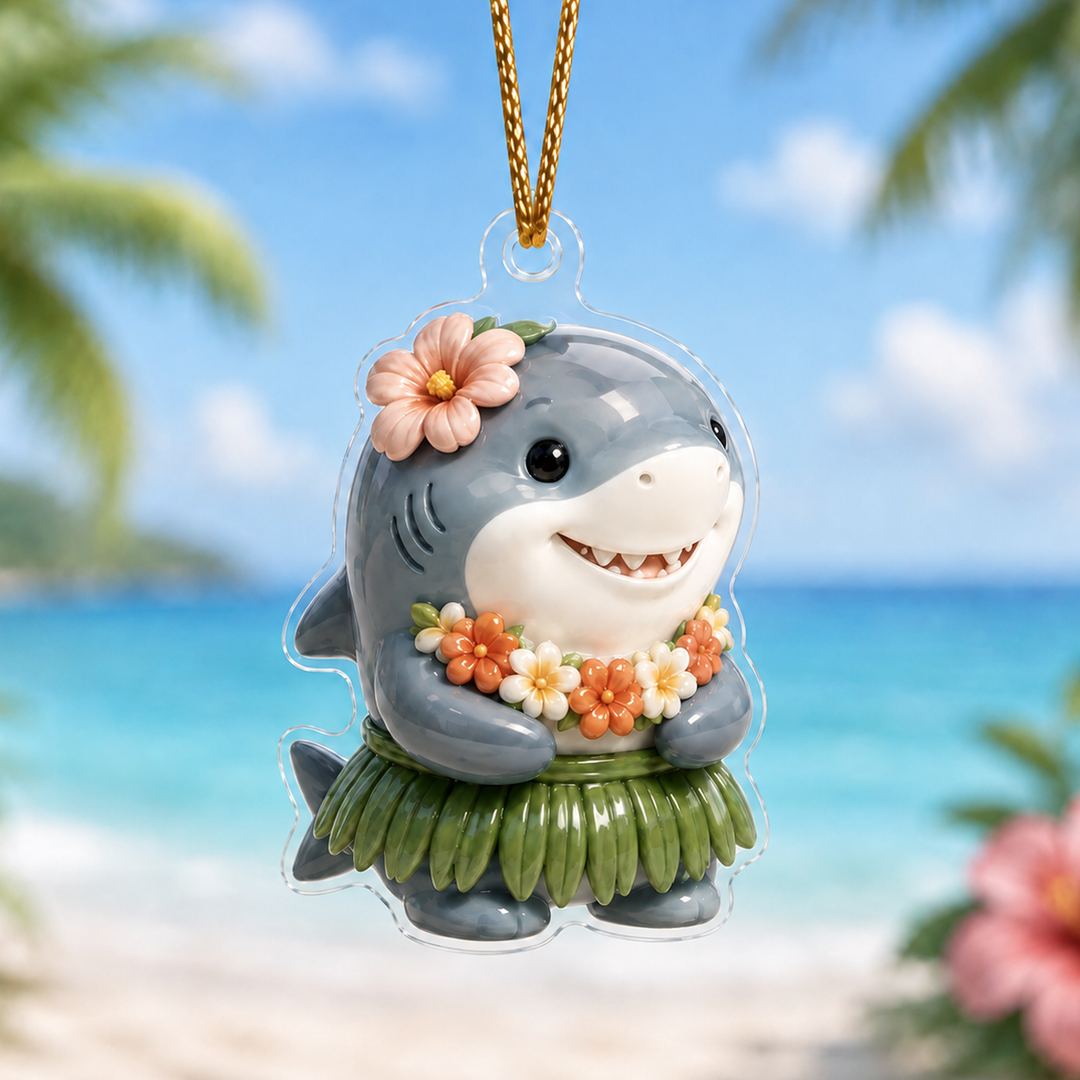 Aloha Shark Adorable Mica Ornament NCU0HA011
