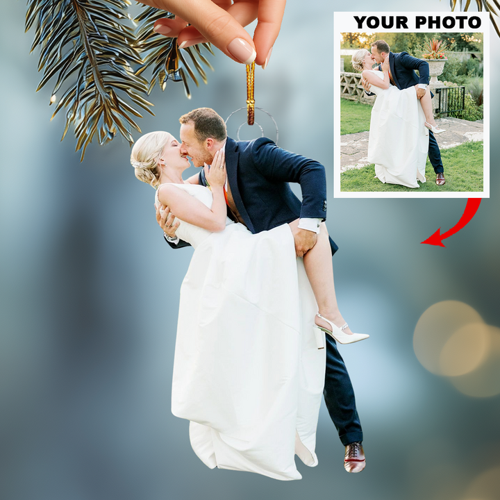 Always Together - Personalized Photo Mica Ornament - Christmas Gift For Family Members