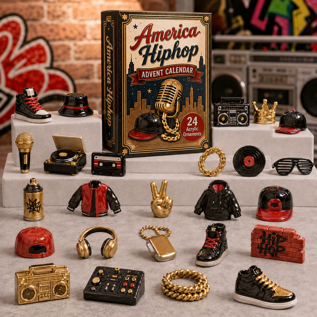 CHRISTMAS KICKOFF 40% OFF - America Hiphop Advent Calendar 2026 - 24-Day Festive Countdown, Acrylic Charms Blind Box - Gift For Music Lovers AC0TH204