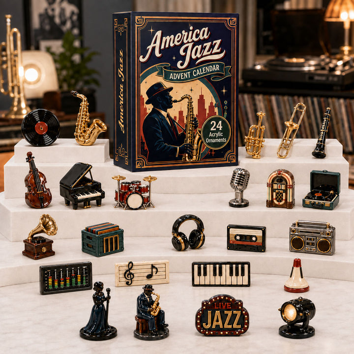 CHRISTMAS KICKOFF 40% OFF - America Jazz Advent Calendar 2026 - 24-Day Festive Countdown, Acrylic Charms Blind Box - Gift For Music Lovers AC0TH205