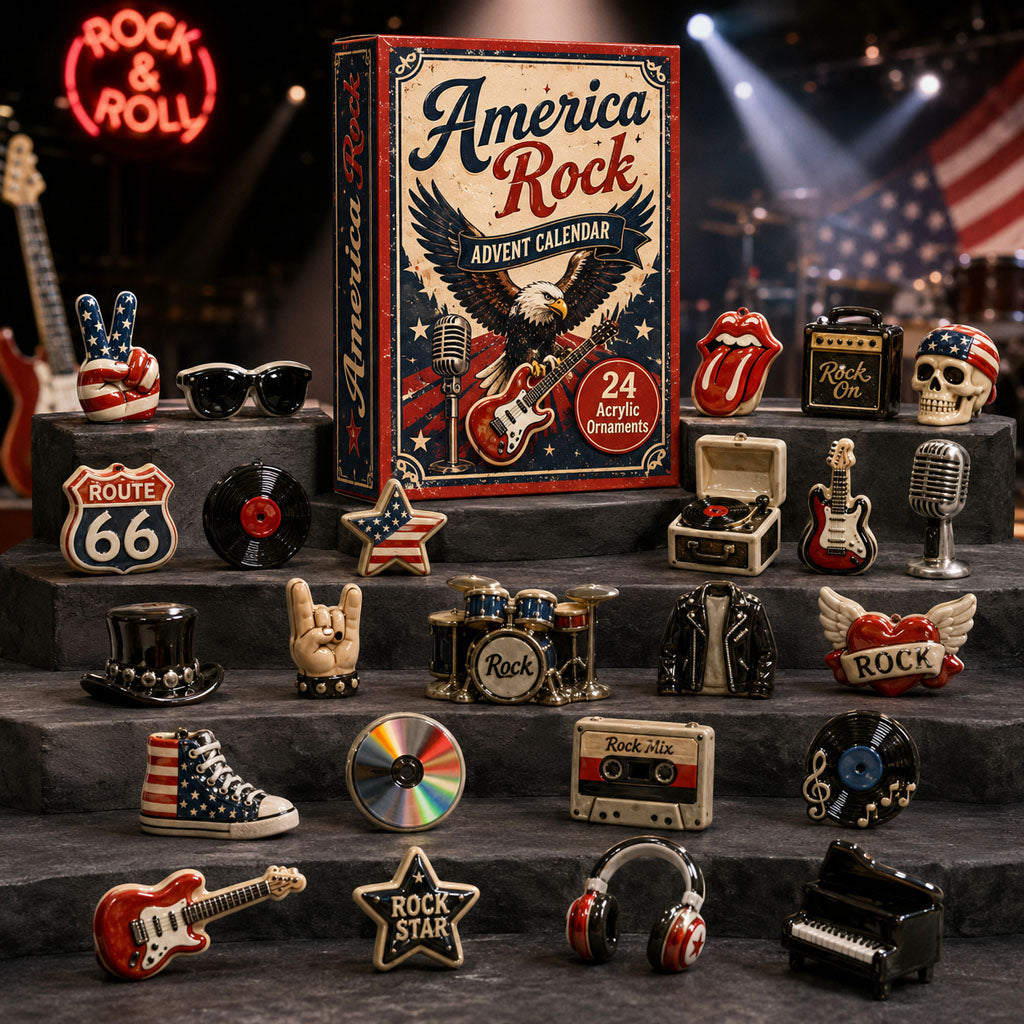 CHRISTMAS KICKOFF 40% OFF - America Rock Advent Calendar 2026 - 24-Day Festive Countdown, Acrylic Charms Blind Box - Gift For Music Lovers AC0TH203