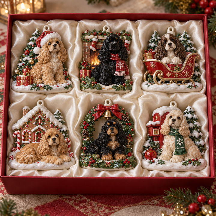 American Cocker Spaniel Christmas Acrylic Ornament Gift Set NCU0TM176