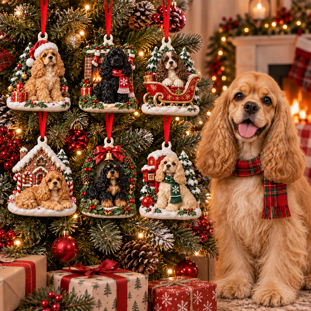 American Cocker Spaniel Christmas Acrylic Ornament Gift Set NCU0TM176