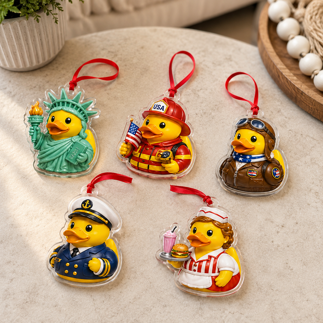 ⭐ CHRISTMAS KICKOFF 40% OFF 💙 - American Patriotic Rubber Duck Advent Calendar 2026 - 24-Day Festive Countdown, Acrylic Charms Blind Box - Gift For Family & Friends