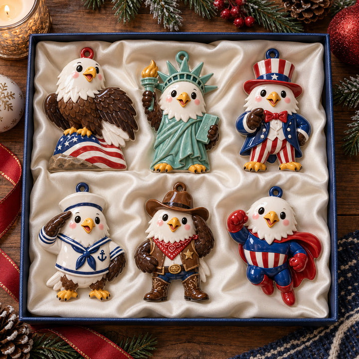 American Eagle Heroes Acrylic Ornament Gift Set NCU0HT155