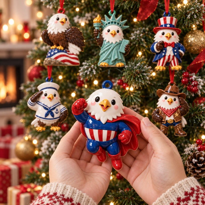 American Eagle Heroes Acrylic Ornament Gift Set NCU0HT155