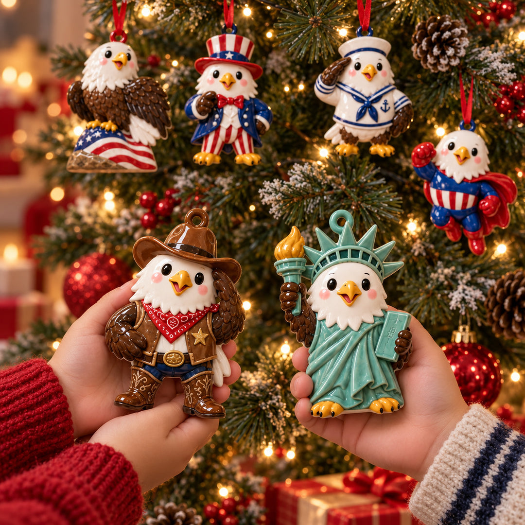 American Eagle Heroes Acrylic Ornament Gift Set NCU0HT155
