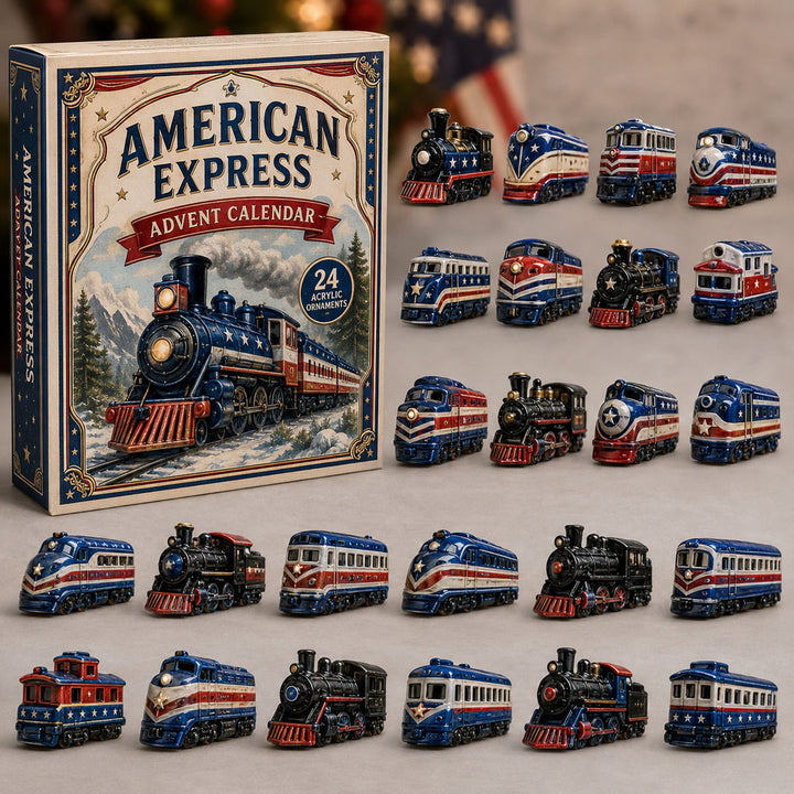 CHRISMAST KICKOFF 40% OFF - American Express Train Advent Calendar 2026 - 24-Day Festive Countdown, Acrylic Charms Blind Box - Gift For Vehicle Lovers AC0TM227