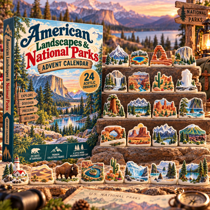 CHRISTMAS KICKOFF 40% OFF - American National Parks Advent Calendar 2026 - 24-Day Festive Countdown, Acrylic Charms Blind Box - Gift For American Patriots AC0HA561
