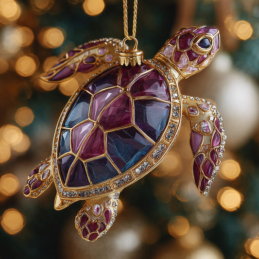 Amethyst Sea Turtle Mica Ornament NCU0DH200